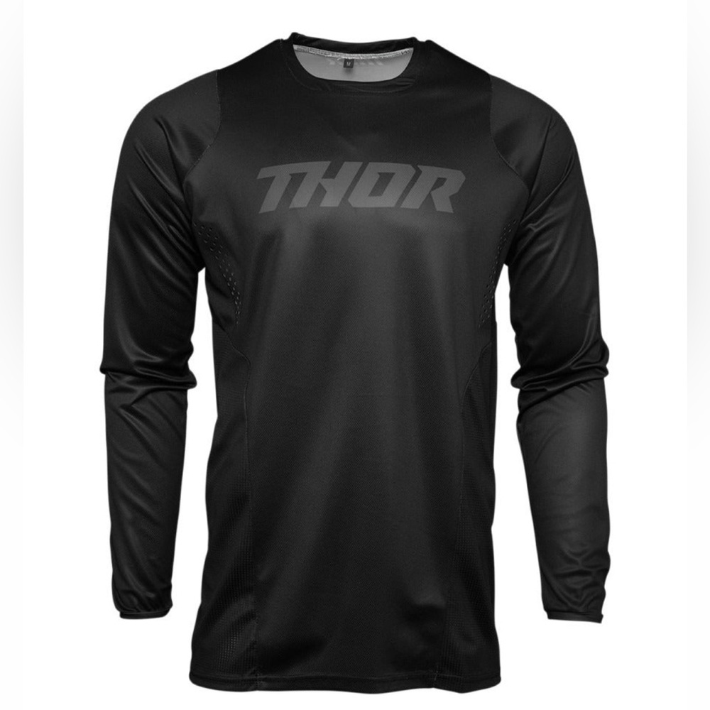 NWT. THOR Men's Pulse Blackout Long Sleeve Downhill Mountain Bike Enduro Jersey